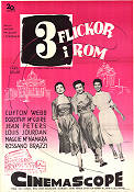 Three Coins in the Fountain 1954 movie poster Clifton Webb Dorothy McGuire Jean Peters Jean Negulesco