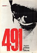 491 1964 movie poster Lars Lind Lena Nyman Leif Nymark Vilgot Sjöman Writer: Lars Görling