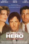 Accidental Hero 1992 movie poster Dustin Hoffman Geena Davis Andy Garcia Stephen Frears