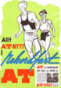Aftontidningen AT sport 1944 poster Arne Andersson Landsorganisationen LO Sports Find more: Aftontidningen