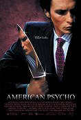 American Psycho 2000 movie poster Christian Bale Mary Harron Writer: Bret Easton Ellis Guns weapons