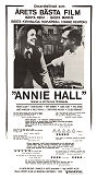 Annie Hall 1977 movie poster Diane Keaton Tony Roberts Carol Kane Paul Simon Shelley Duvall Woody Allen Romance