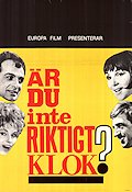 Är du inte riktigt klok? 1964 movie poster Jarl Kulle Gunnel Lindblom Tor Isedal Yngve Gamlin Writer: Lars Forssell