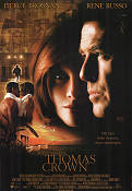 The Thomas Crown Affair 1999 movie poster Pierce Brosnan Rene Russo Denis Leary John McTiernan