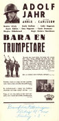 Bara en trumpetare 1938 movie poster Adolf Jahr Elof Ahrle Sickan Carlsson Anders Henrikson