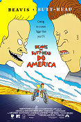 Beavis and Butt-Head do America 1996 movie poster Bruce Willis Mike Judge Production: MTV Animation Motorcycles From TV