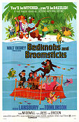 Bedknobs and Broomsticks 1971 movie poster Angela Lansbury David Tomlinson Roddy McDowall Ward Kimball Musicals Animation