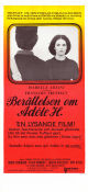 L´histoire d´Adele H 1975 movie poster Isabelle Adjani Bruce Robinson Sylvia Marriott Francois Truffaut