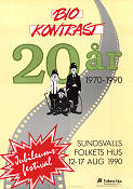 Bio Kontrast 20 år 1990 poster Find more: Festival Find more: Folkets hus Find more: Sundsvall