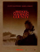 The Bridges of Madison County 1995 movie poster Clint Eastwood Meryl Streep Bridges Romance