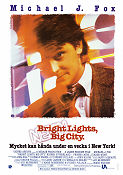 Bright Lights Big City 1988 movie poster Michael J Fox Kiefer Sutherland Phoebe Cates James Bridges