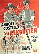 Buck Privates 1941 movie poster Abbott and Costello Lee Bowman Andrews Sisters Arthur Lubin