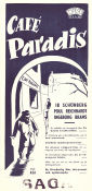 Café Paradis 1950 movie poster Poul Reichhardt Ib Schönberg Ingeborg Brams Bodil Ipsen Denmark