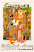 Camelot 1967 movie poster Richard Harris Vanessa Redgrave Franco Nero Joshua Logan Music: Alan Jay Lerner Poster artwork: Bob Peak Musicals