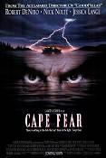 Cape Fear 1991 movie poster Robert De Niro Nick Nolte Jessica Lange Martin Scorsese