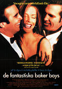 The Fabulous Baker Boys 1989 movie poster Michelle Pfeiffer Jeff Bridges Beau Bridges Steve Cloves
