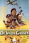 The Wild Geese 1978 movie poster Roger Moore Richard Burton Richard Harris Hardy Kruger Andrew McLaglen Sky diving