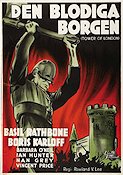 Tower of London 1939 movie poster Basil Rathbone Boris Karloff Barbara O´Neil Vincent Price Rowland V Lee