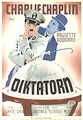 The Great Dictator 1940 movie poster Paulette Goddard Jack Oakie Charlie Chaplin Find more: Nazi