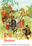 Emil i Lönneberga 1971 movie poster Allan Edwall Björn Gustafson Jan Ohlsson Olle Hellbom Writer: Astrid Lindgren Poster artwork: Björn Berg Find more: Lönneberga