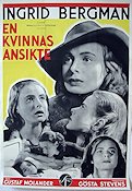 En kvinnas ansikte 1938 movie poster Ingrid Bergman Anders Henrikson Gustaf Molander Writer: Gösta Stevens