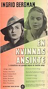En kvinnas ansikte 1938 movie poster Ingrid Bergman Anders Henrikson Gustaf Molander Writer: Gösta Stevens