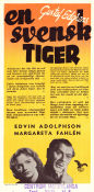 En svensk tiger 1948 movie poster Edvin Adolphson Margaretha Fahlén Erik Bullen Berglund Gustaf Edgren