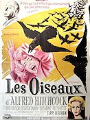 The Birds 1963 movie poster Rod Taylor Tippi Hedren Jessica Tandy Alfred Hitchcock Birds