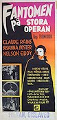 The Phantom of the Opera 1944 movie poster Nelson Eddy Susanna Foster Claude Rains