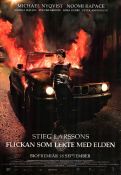 The Girl Who Played with Fire 2009 movie poster Noomi Rapace Michael Nyqvist Lena Endre Daniel Alfredson Writer: Stieg Larsson Find more: Millenium Cars and racing Fire