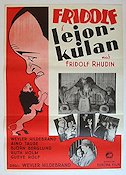 Fridolf i lejonkulan 1933 movie poster Fridolf Rhudin Gueye Rolf Aino Taube Weyler Hildebrand Cats