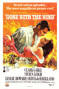 Gone with the Wind 1939 movie poster Vivien Leigh Clark Gable Leslie Howard Olivia de Havilland Victor Fleming Writer: Margaret Mitchell Romance