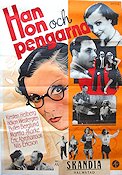 Han hon och pengarna 1936 movie poster Kirsten Heiberg Eric Rohman art