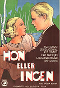 Hon eller ingen 1934 movie poster Inga Tidblad Sture Lagerwall Carl Barcklind Nils Lundell Emy Hagman Gösta Rodin