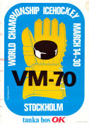 Ice Hockey World Championship Stockholm 1970 poster Poster artwork: Odd Kroglund Winter sports Sports