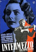 Intermezzo 1936 movie poster Ingrid Bergman Gösta Ekman Inga Tidblad Gustav Molander Eric Rohman art Instruments