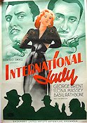 International Lady 1941 movie poster George Brent Ilona Massey Basil Rathbone Eric Rohman art