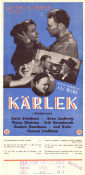 Kärlek 1952 movie poster Doris Svedlund Sven Lindberg Anders Henrikson Gustaf Molander Writer: Kaj Munk