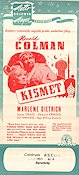 Kismet 1944 movie poster Marlene Dietrich Ronald Colman