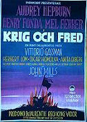 Krig och fred 1956 movie poster Audrey Hepburn Henry Fonda Mel Ferrer King Vidor