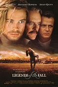 Legends of the Fall 1994 movie poster Brad Pitt Anthony Hopkins Aidan Quinn Edward Zwick Mountains Romance