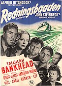 Lifeboat 1944 movie poster Tallulah Bankhead Alfred Hitchcock Writer: John Steinbeck Ships and navy