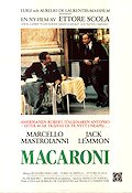 Macaroni 1985 movie poster Jack Lemmon Marcello Mastroianni Daria Nicolodi Ettore Scola Food and drink