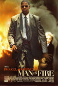 Man on Fire 2004 movie poster Denzel Washington Christopher Walken Dakota Fanning Tony Scott Glasses Kids