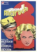 Morocco 1931 movie poster Marlene Dietrich Gary Cooper Adolphe Menjou