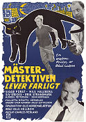 Mästerdetektiven lever farligt 1957 movie poster Nils Hallberg Sigge Fürst Sven Almgren Olle Hellbom Writer: Astrid Lindgren