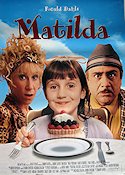 Matilda 1996 movie poster Rhea Perlman Mara Wilson Danny de Vito Writer: Roald Dahl Kids Food and drink