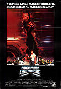 Maximum Overdrive 1986 movie poster Emilio Estevez Laura Harrington Stephen King Music: ACDC Cars and racing