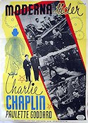 Modern Times 1936 movie poster Paulette Goddard Henry Bergman Charlie Chaplin Eric Rohman art