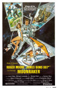 Moonraker 1979 movie poster Roger Moore Richard Kiel Lois Chiles Michael Lonsdale Lewis Gilbert